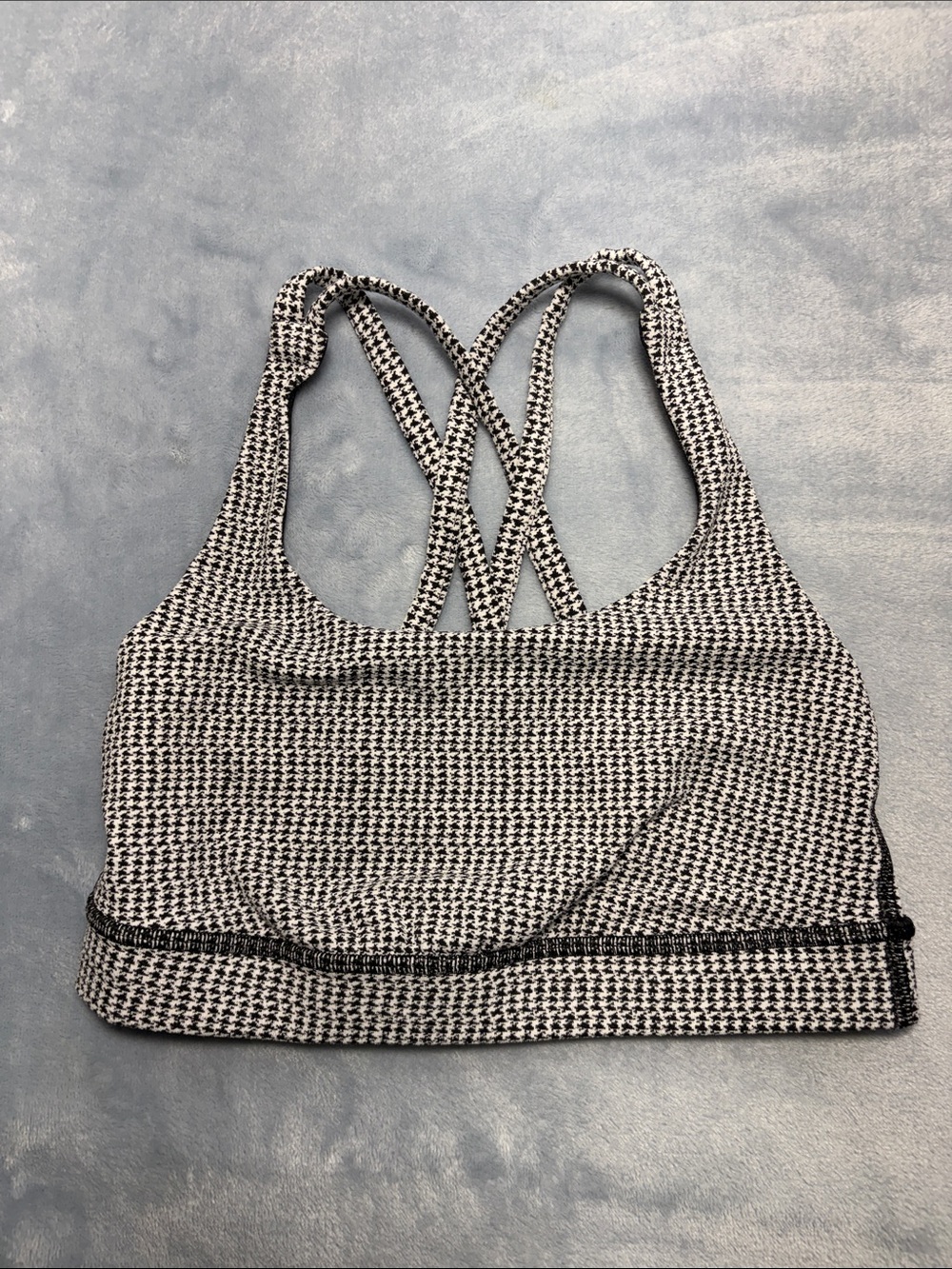 lululemon athletica Energy Bra Houndstooth Strappy Sports Bra - Black & White